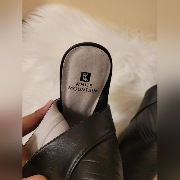 White Mountain Women's Size 6 M With Zip Open Toe Open back Black Sandals Heels - Picture 7 of 16